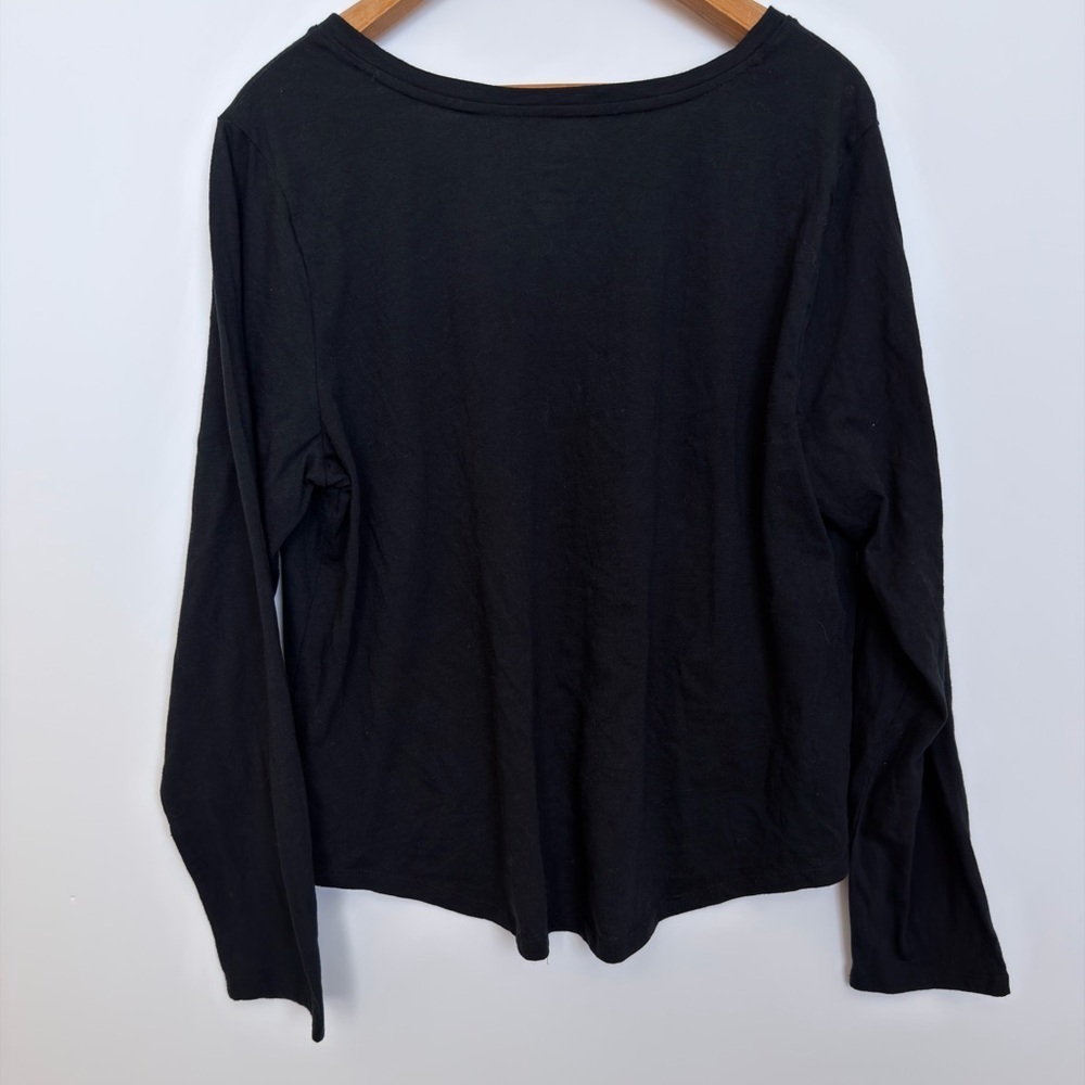 Sonoma Goods For Life The Everyday Tee Long Sleeve V-Neck Black NWT XXL Cotton - Picture 5 of 5